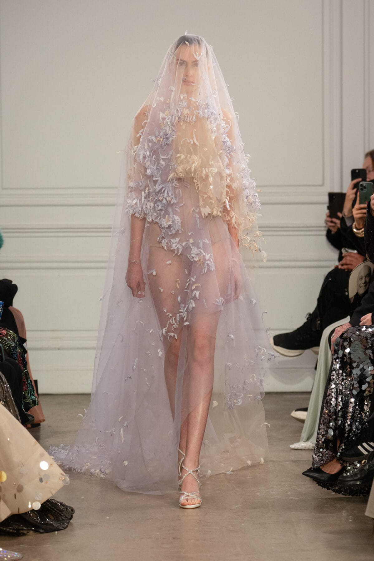 Semi-sheer corseted bustier bodice with silk lining